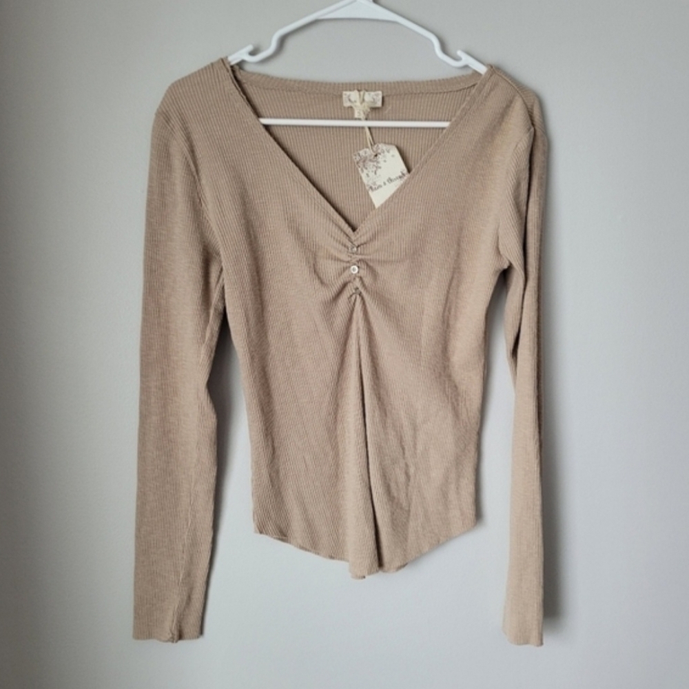 Hem & Thread Raw Edge Rib Top Size Small - Picture 2 of 5